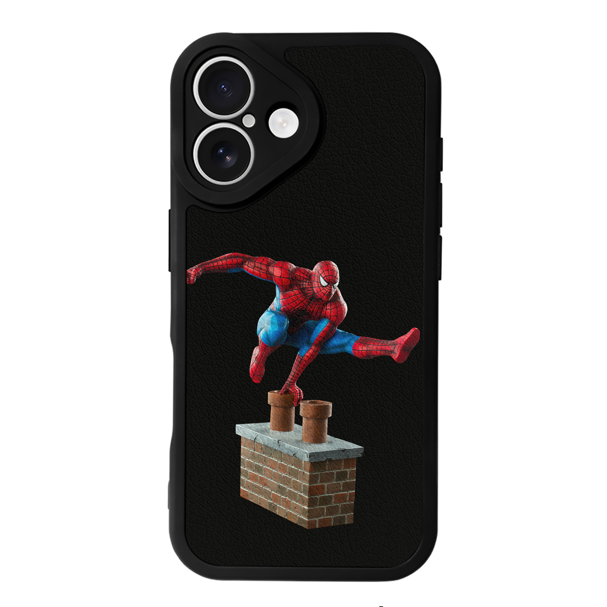 （画像用） Spider Man スパイダーマン 【iPhone 16シリーズ対応】シリコンスマホケース（レザー調） 材質：シリコン